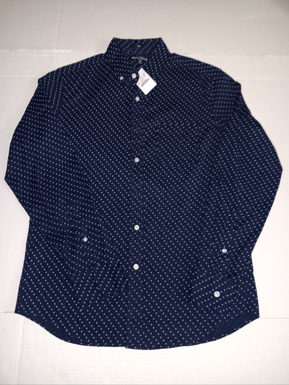 J.GREW SLIM- FIT MERCANTILE DOTTED PATTERNED FLEX BUTTON DOWN SHIRT